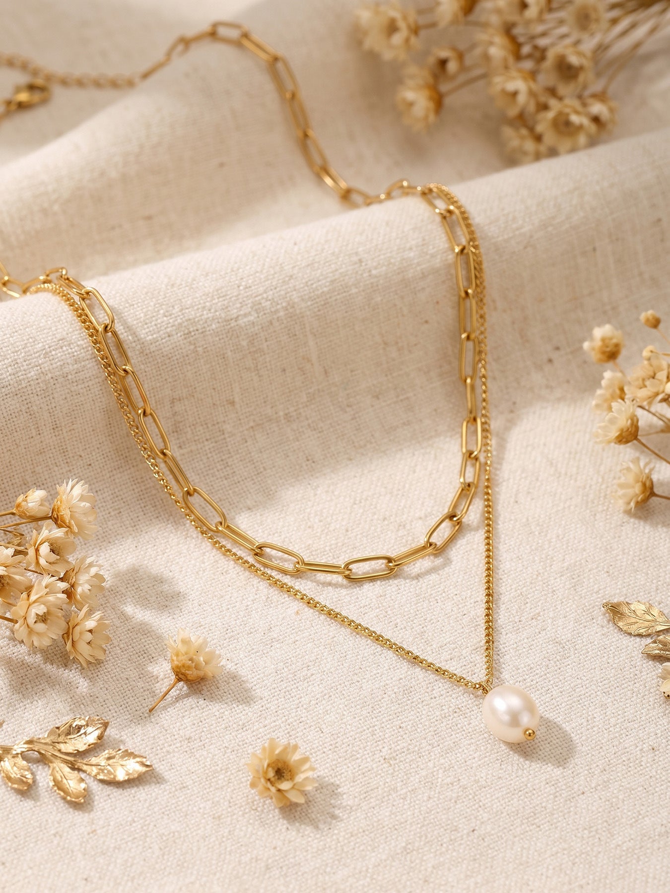 Aura Stack Pearl Necklace