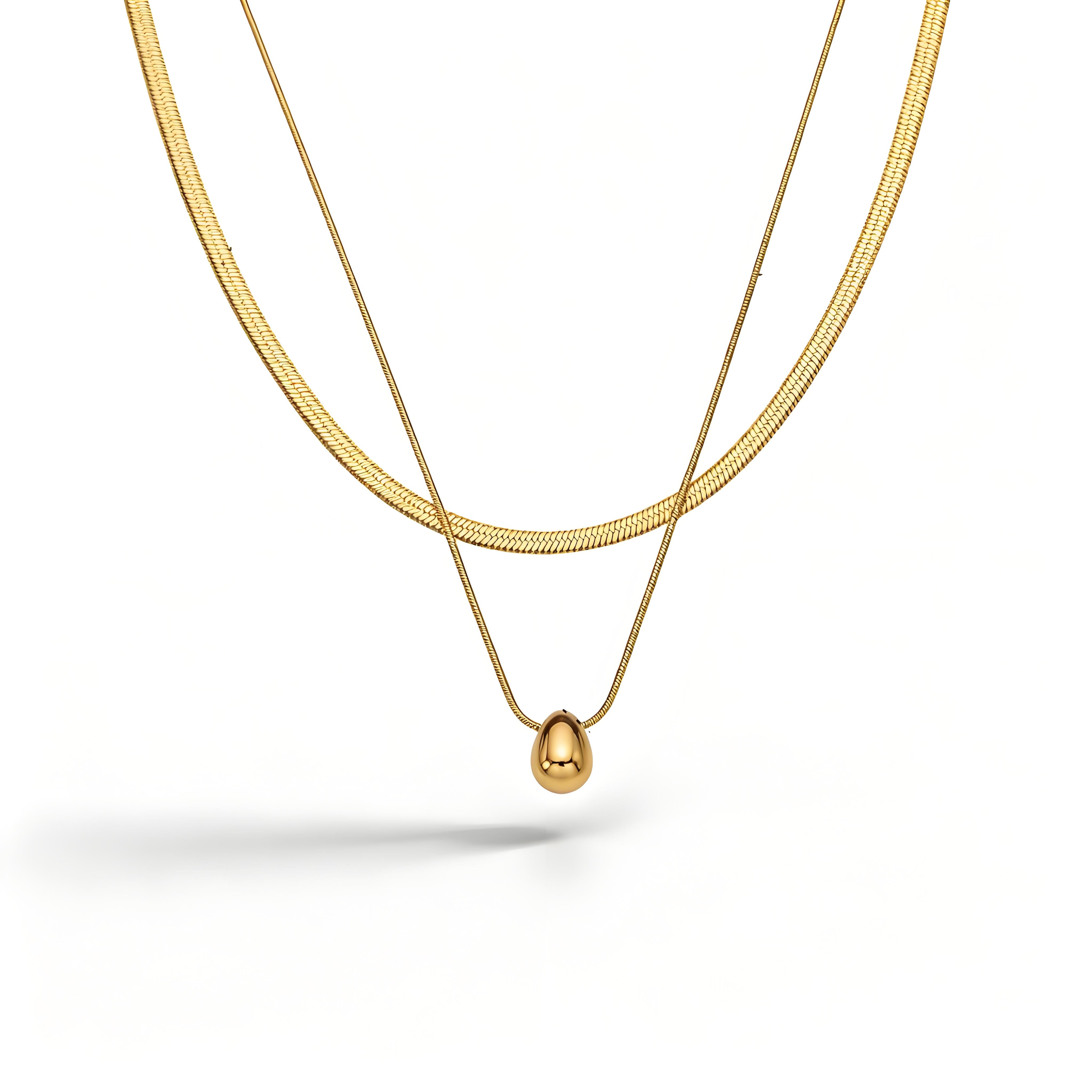 Teardrop Double Snake Chain