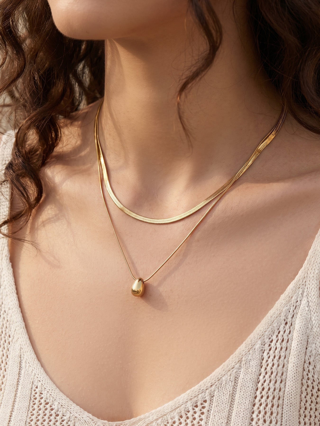 Teardrop Double Snake Chain