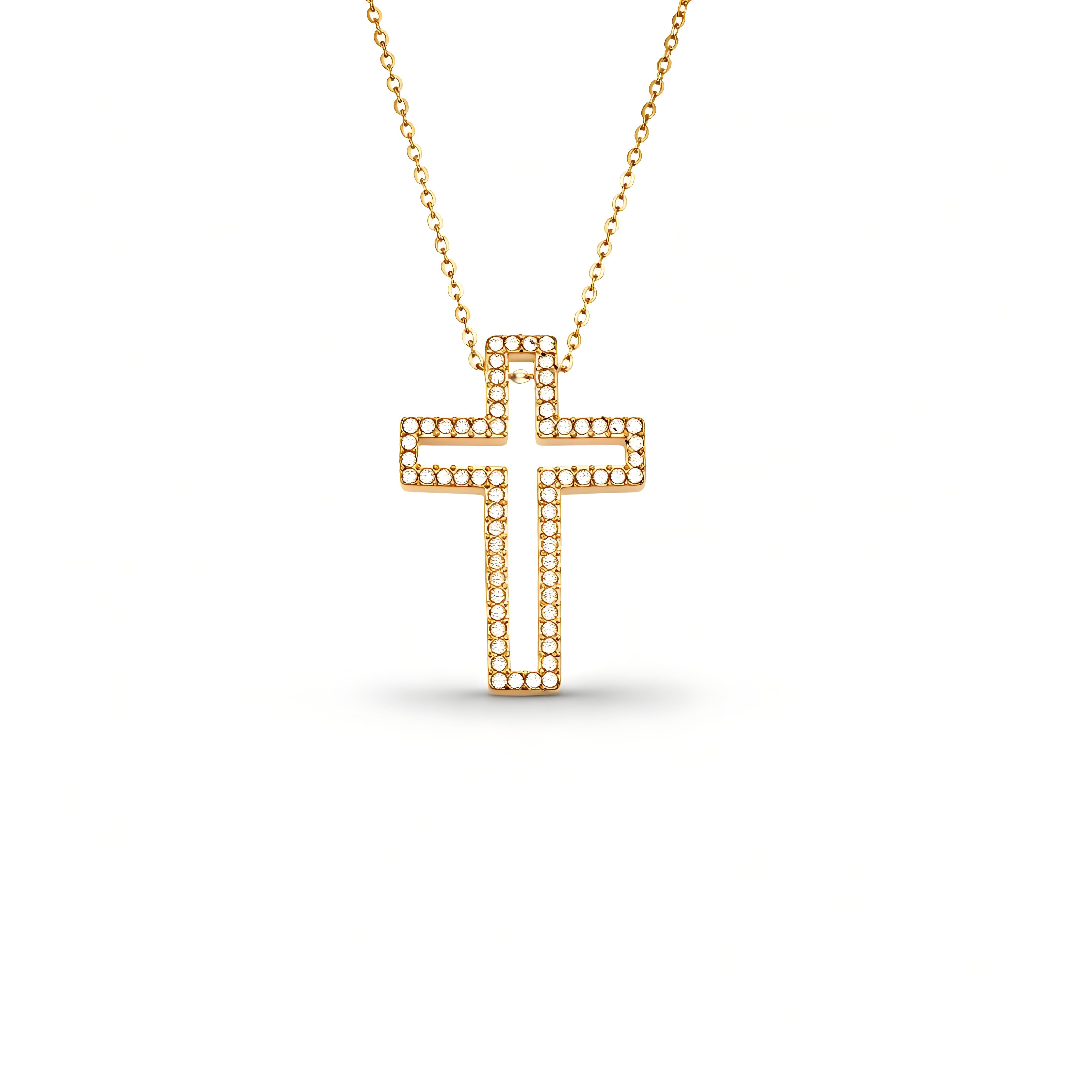 Single Row Cross Necklace