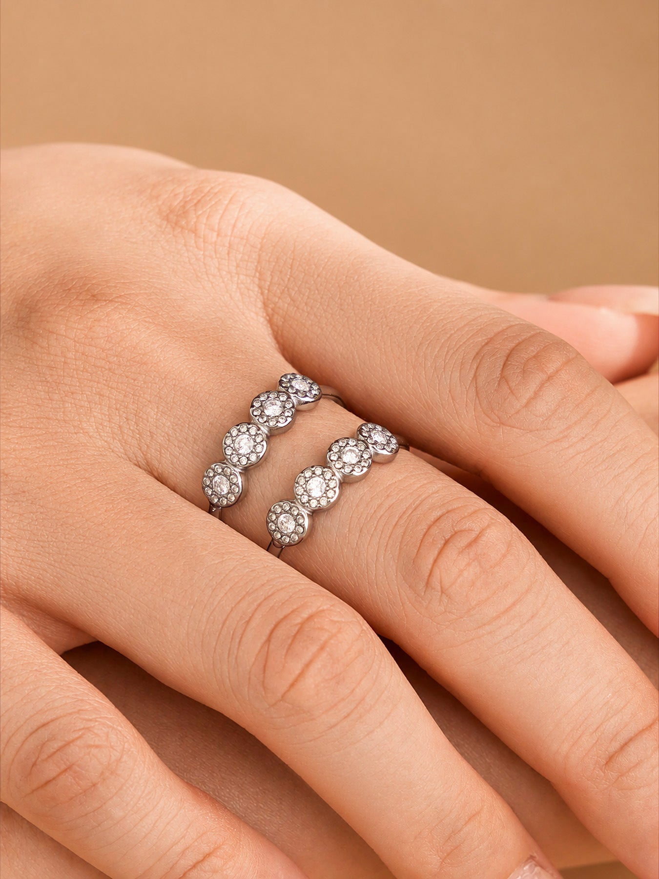 Petite Halo CZ Ring