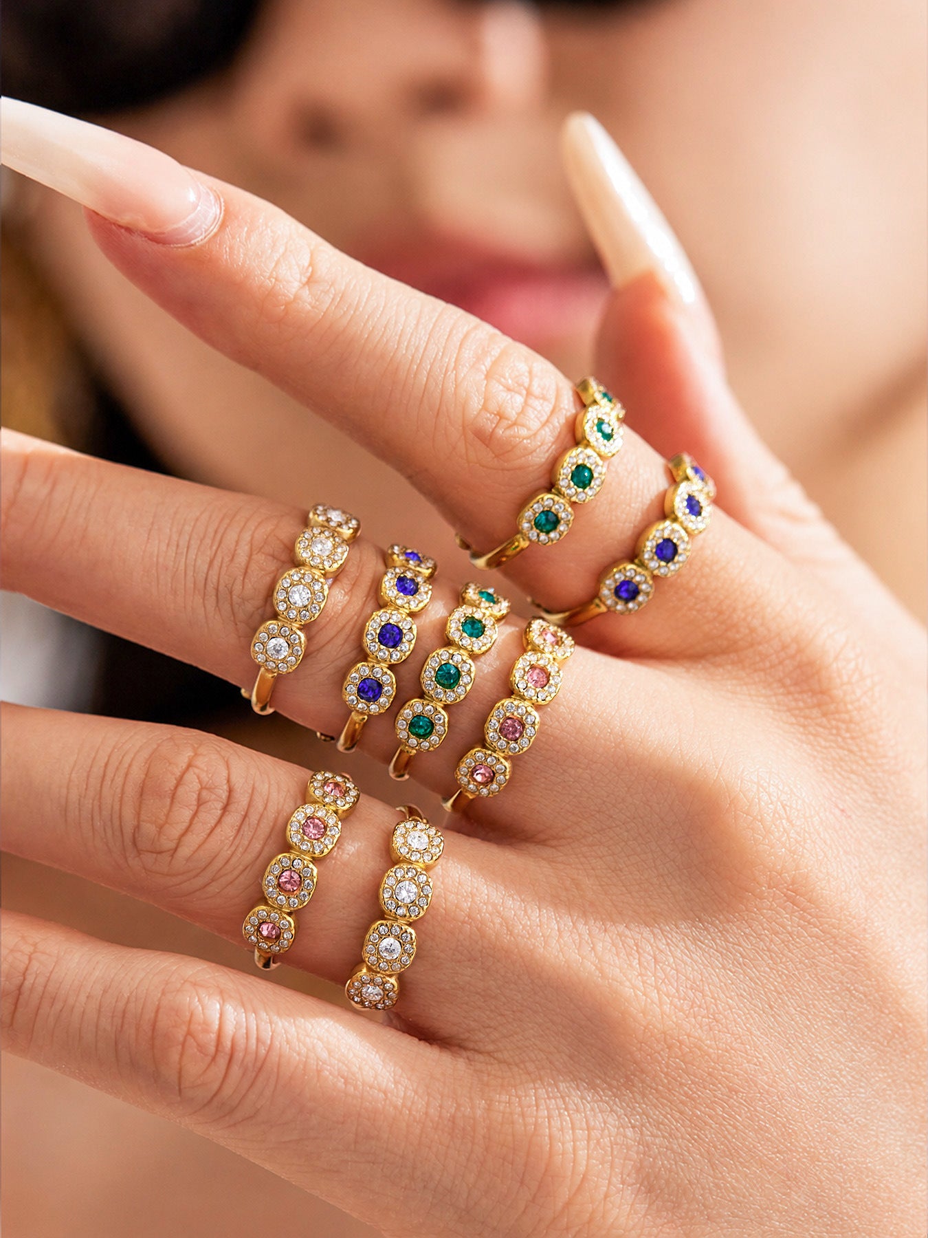 Petite Halo CZ Ring