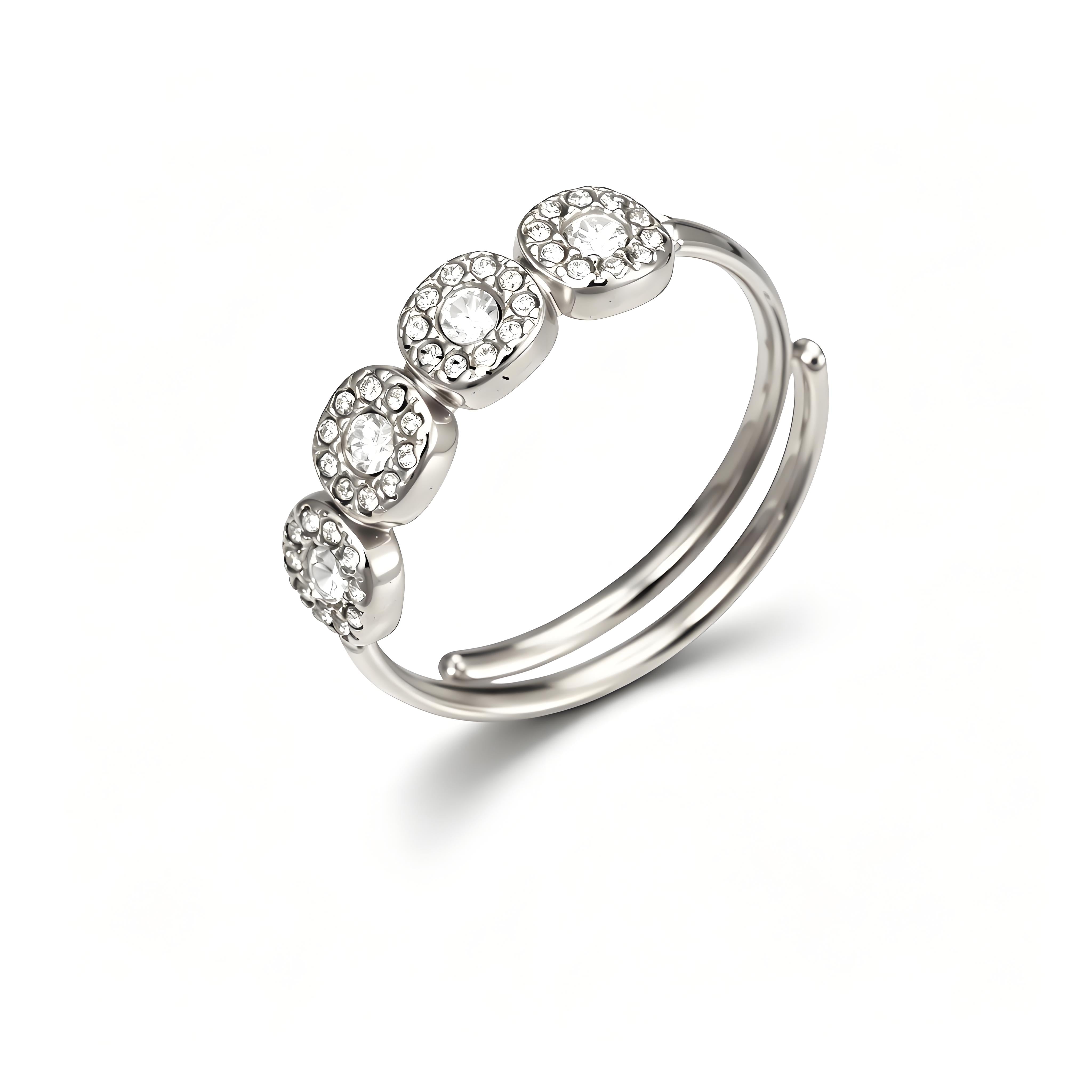 Petite Halo CZ Ring