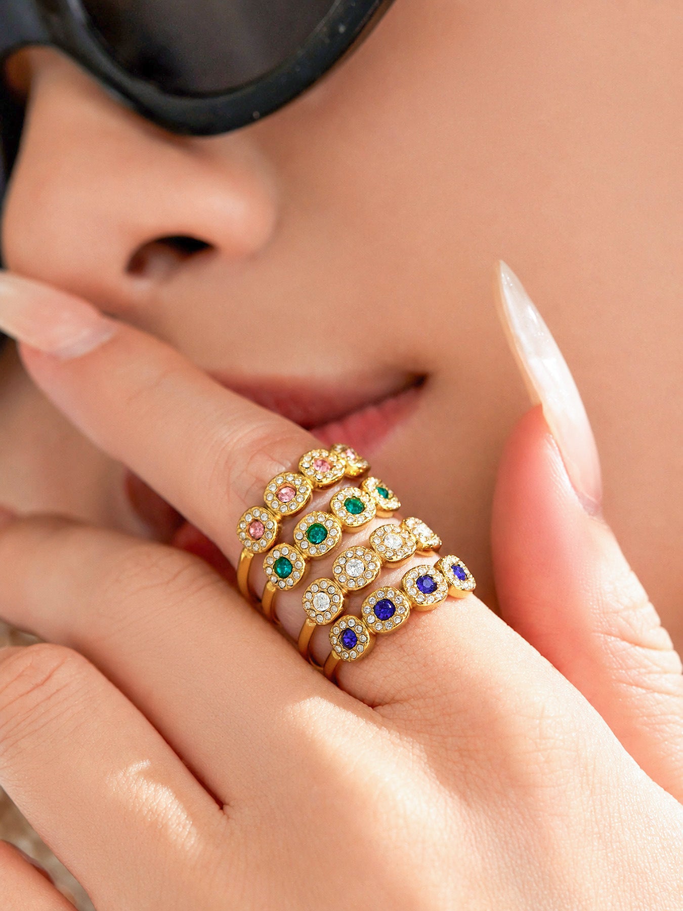 Petite Halo CZ Ring