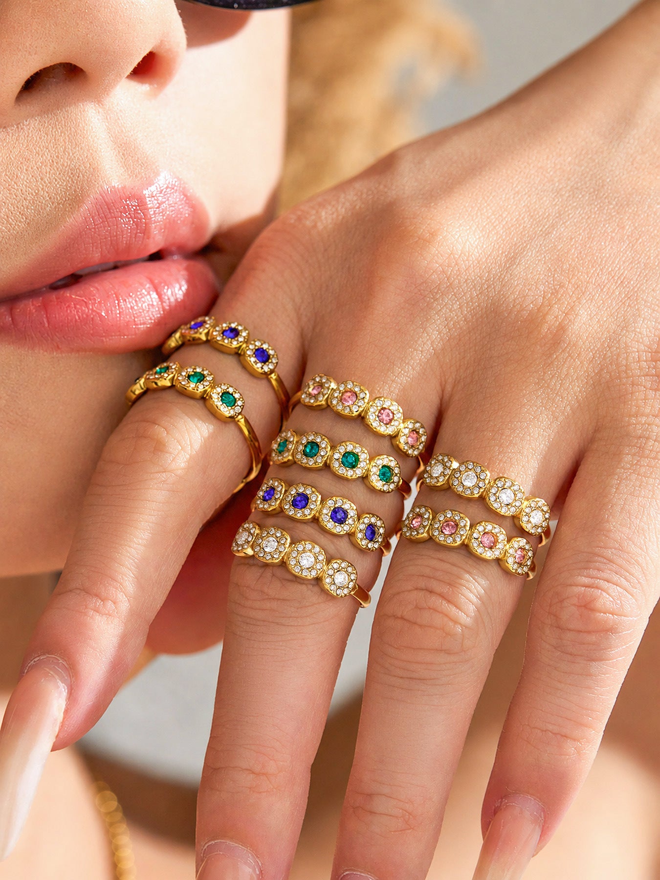 Petite Halo CZ Ring