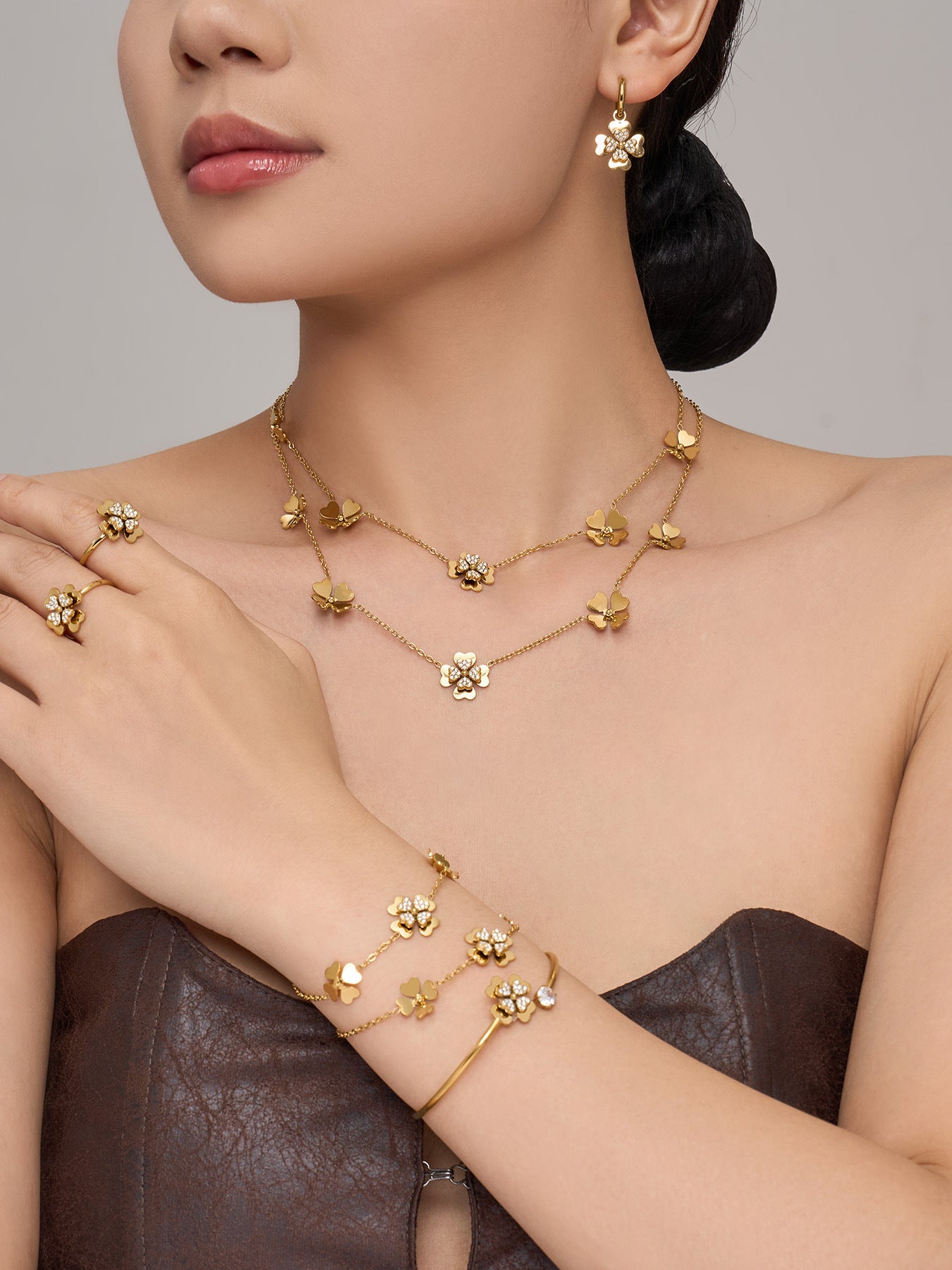 Lumi Clover Open Ring