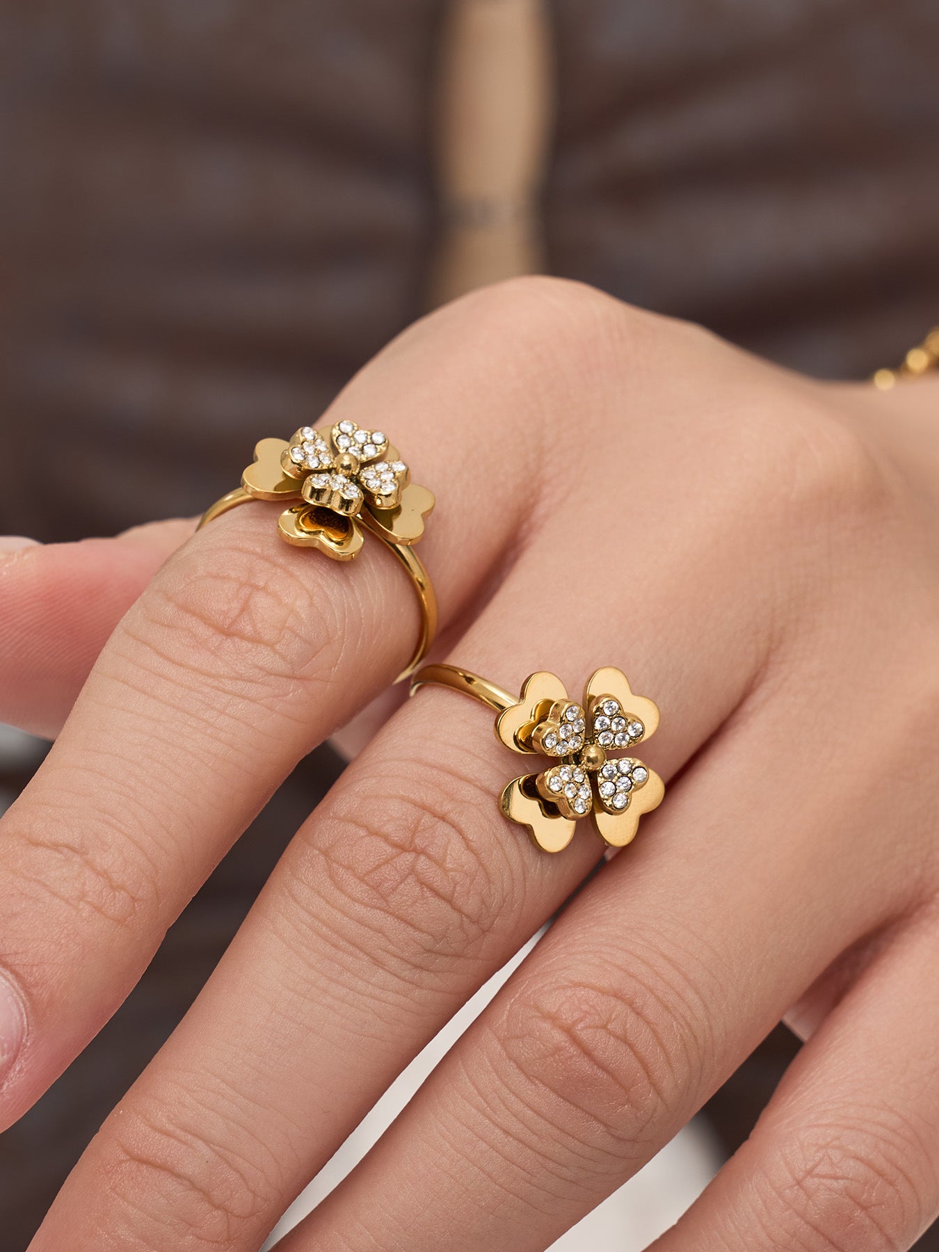Lumi Clover Open Ring