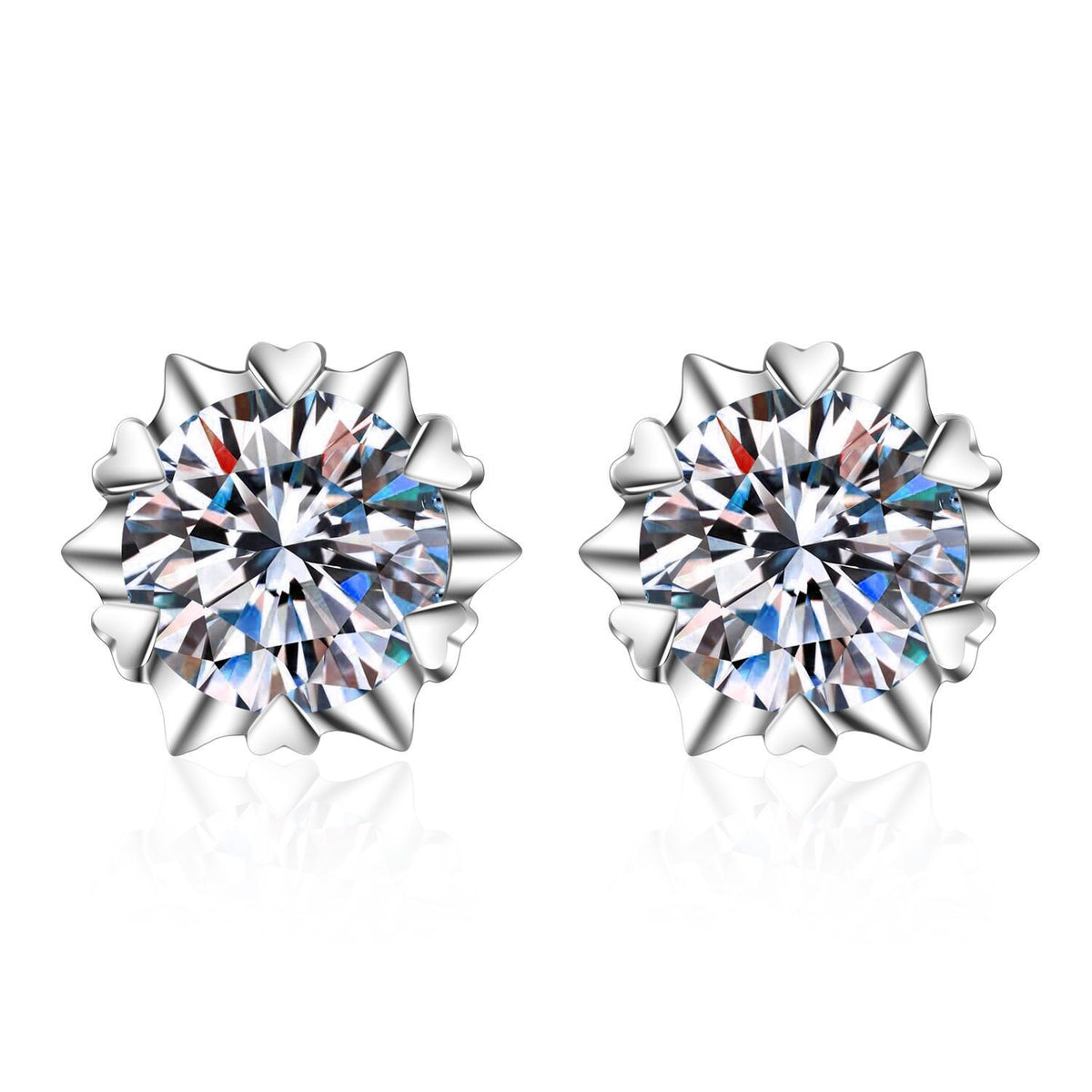 Snowflake Pattern Round Stud Earrings