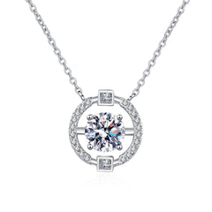 Sparkling Design Round Moissanite Pendant