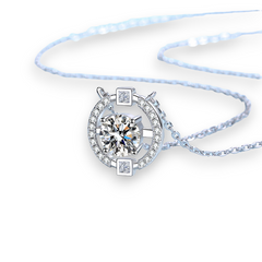 Sparkling Design Round Moissanite Pendant