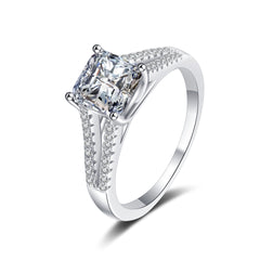 Split Asscher Engagement Ring