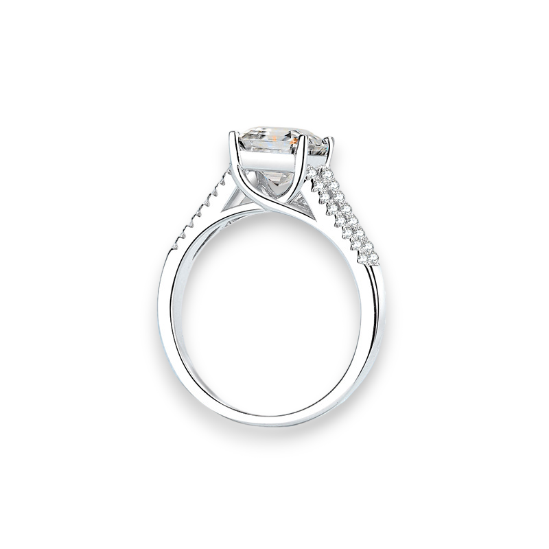 Split Asscher Engagement Ring